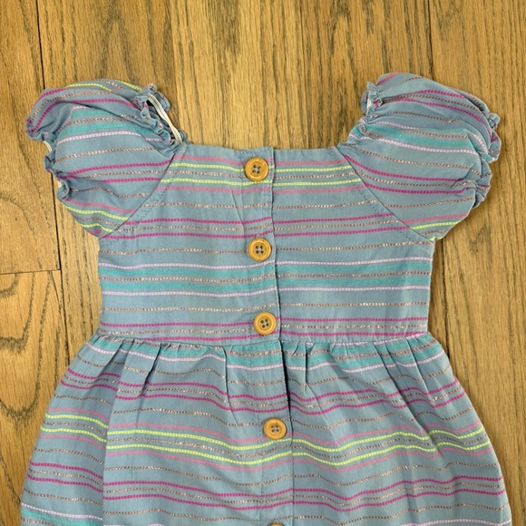 Penelope Mack Girls Blue Dress With Colorful Sparkle Lines Size 4T - Picture 2 of 11